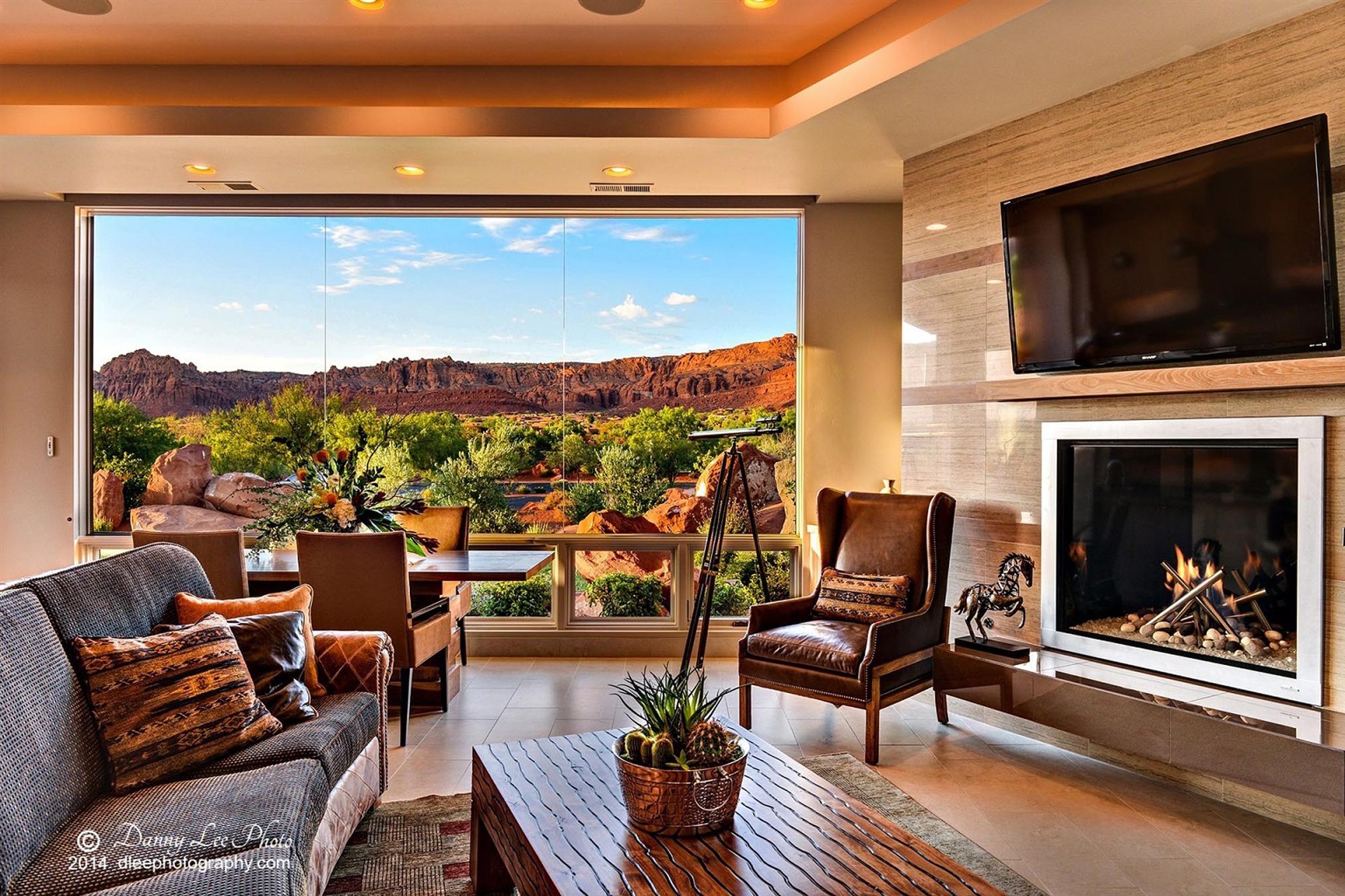 Living room with beautiful view